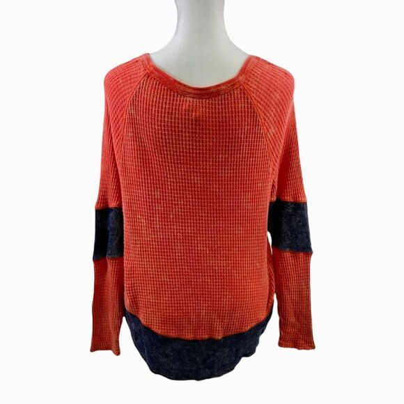 We The Free Orange Fashion Waffle Knit Thermal Top Size XS - Picture 2 of 11